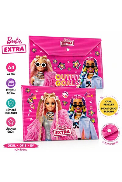 Barbie Lisanslı Yeni Sezon Tekli A4 Çıt-Çıt Ödev Dosyası Ödev Dosyası - 1 ADET