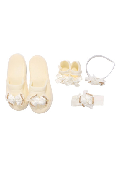 bebegen 4-Piece Maternity Set with Stoned Salmon Bow