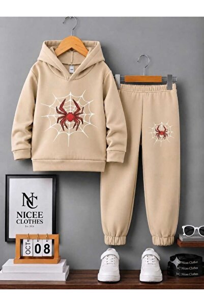 NC Nicee Clothes Children's Tracksuit Set Unisex (Red Spider White Web Print ...