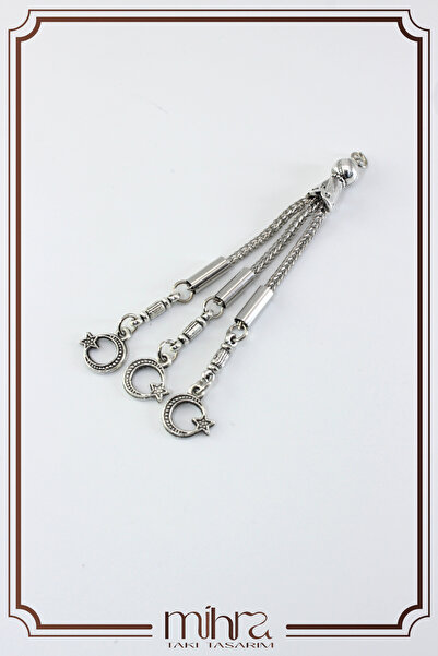 Mihra Takı Tasarım Triple Rosary Tassel – Ayyıldız Model - Natural Stone, Amb...