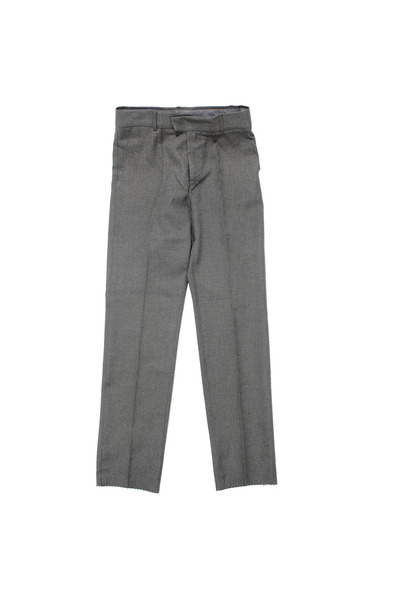 bebegen Boy's Gray Plain Waistband Seamless Narrow Leg Fabric School Trousers