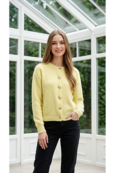 AYMİSS Stylish Cardigan with Metal Buttons