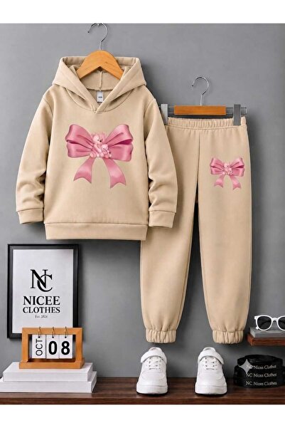 NC Nicee Clothes Παιδικό Σετ Φόρμας Unisex (Με σχέδιο αρκούδας στη ροζ κορδέλ...