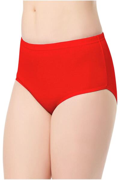 Zulu Ticaret Tutku-0922 Women's Ribana Bato High Waist Panties - 12 Pieces