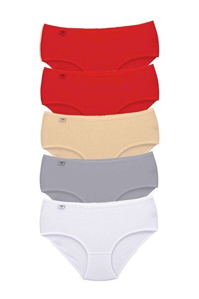 Zulu Ticaret Tutku-5 Pieces Women's High Waist Bato Thin Rubber Panties S14