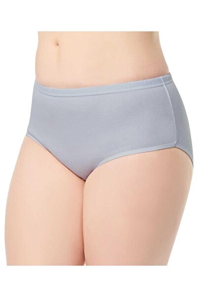 Zulu Ticaret Tutku-Women's Gray Cotton Ribbed Bato Panties