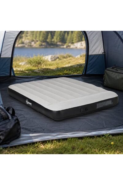 Solplant Saltea camping, 2 persoane, gonflabila, cu pompa electrica incorpora...