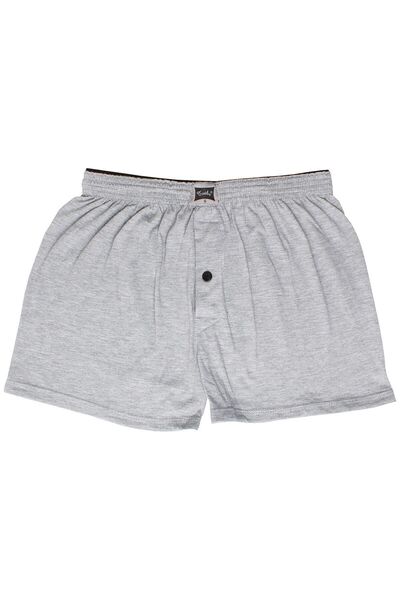 Zulu Ticaret Tutku-Men's Gray Combed Cotton Buttoned Boxer