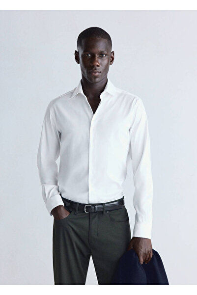 MANGO Man Comfort stretch pamuklu non-iron slim fit gömlek
