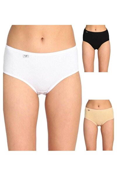 Zulu Ticaret Tutku-Women's Colorful Ribbed Bato Panties 12-Pack 0923