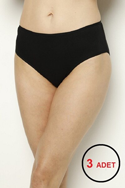 Zulu Ticaret Tutku-Women's Black Lycra Bato Panties 3-Pack