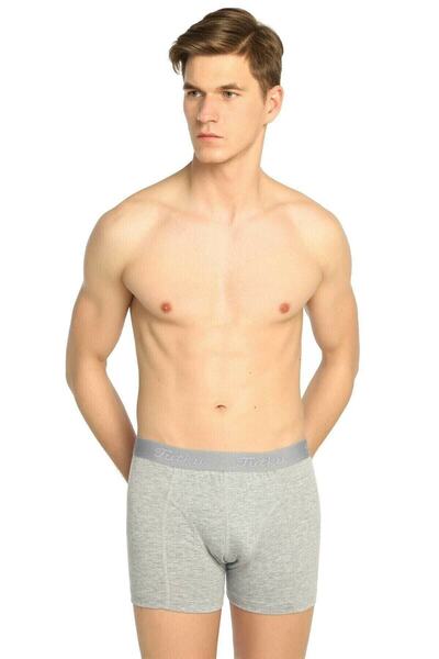 Zulu Ticaret Tutku-Men's Gray 2-Piece Lycra Undershirt and 2-Piece Lycra Boxe...