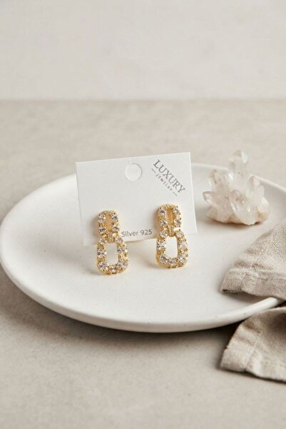 norsary Zircon Stone Gold Color Brass Vintage Women's Earrings