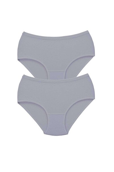 Zulu Ticaret Tutku-2 Pieces Women's High Waist Bato Thick Rubber Panties Gray