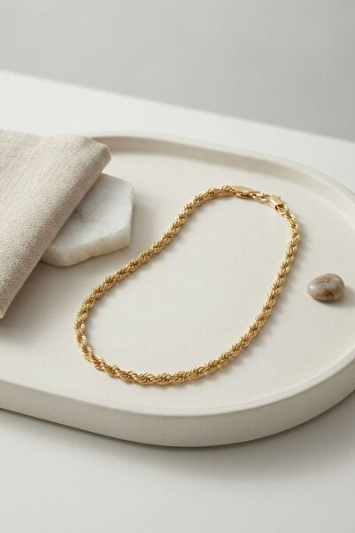 norsary Cm Burgu Model Gold Color 10 mm Thickness 50 cm Women's Necklace