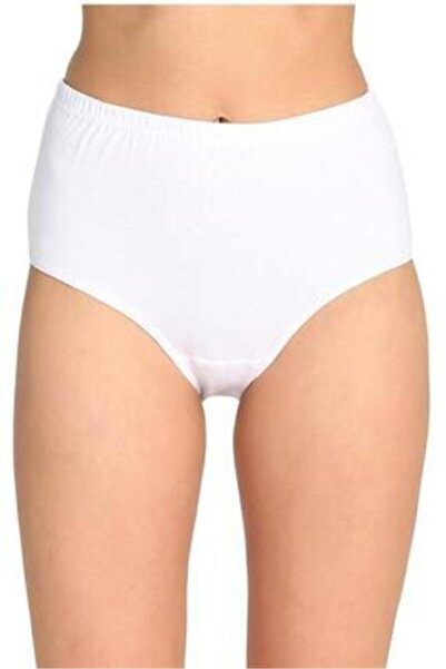 Zulu Ticaret Tutku-Women's White Bato Panties Kalınbel Rubber 6 Pack