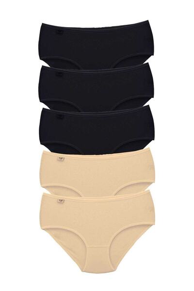Zulu Ticaret Tutku-5 Pieces Women's High Waist Bato Thin Rubber Panties S3