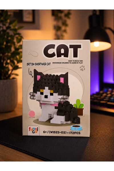 Genel Markalar UbinShop Sevimli Kedi 3D Yapı Blok Oyun Seti