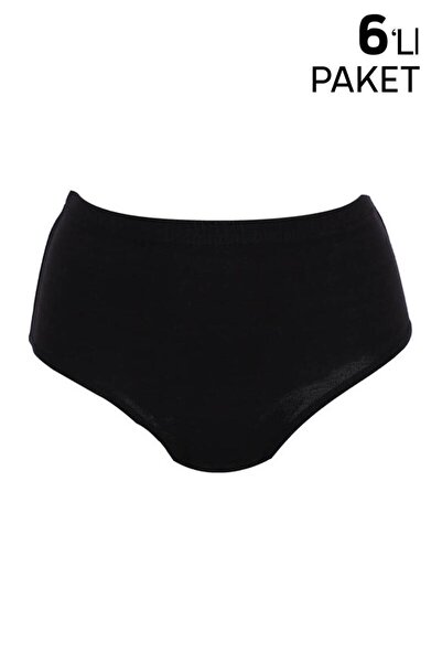 Zulu Ticaret Tutku-Women's Ribana Bato Panties 6 Pieces 922 |   Black
