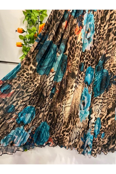 edu collection Patterned Chiffon A-Line Skirt Lined