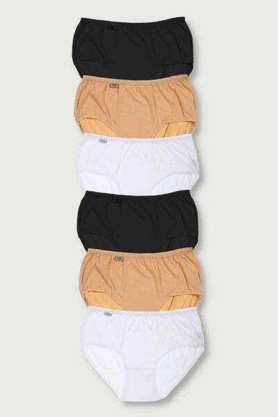 Zulu Ticaret Tutku-Women's Mixed Color 6-Pack Lycra Bato Panties
