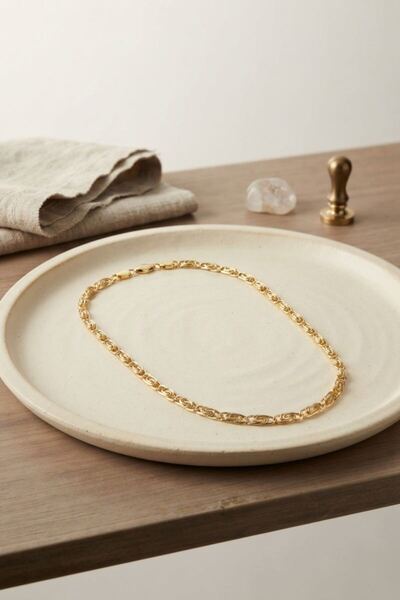 norsary Cm Yay Model Gold Color 50 cm Women's Necklace