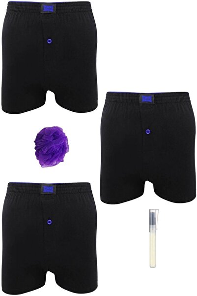Zulu Ticaret Tutku-Cotton Buttoned Smoked Men's Boxer *3-Piece Set + Pen Perf...