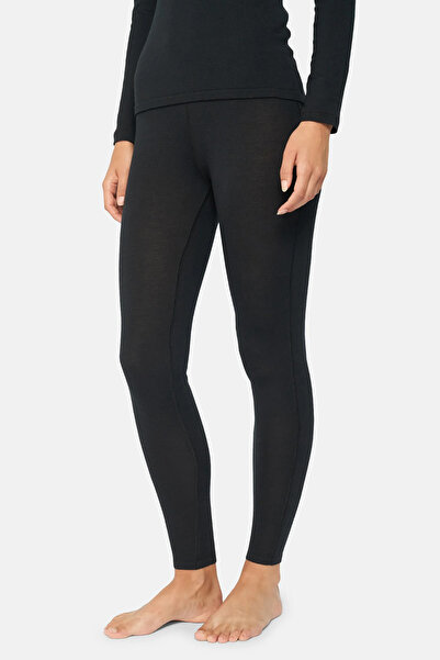Zulu Ticaret Tutku-Women's Black Thermal Underwear Leggings 2 Pieces