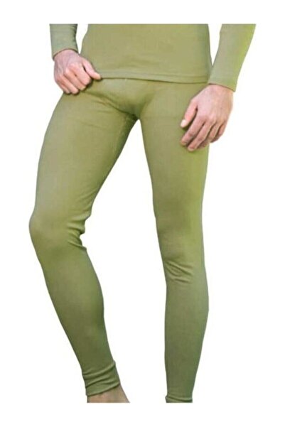 Zulu Ticaret Tutku-Men's Winter Khaki Green Thermal Underwear Leggings