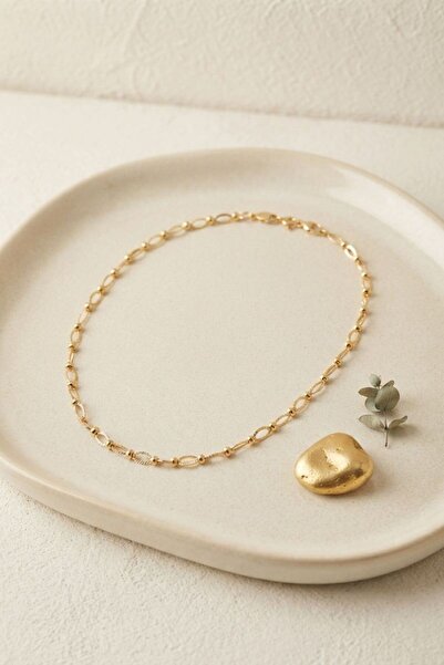 norsary Cm Top and Ring Chain Model 50 cm Gold Color Women's Necklace