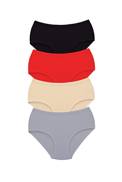 Zulu Ticaret Tutku-4 Pieces Women's High Waist Bato Thick Rubber Panties S11