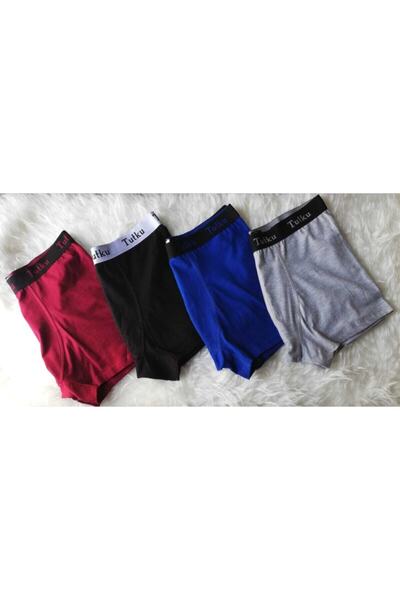 Zulu Ticaret Tutku-Men's Black Combed Cotton Buttoned Boxer 6-Pack Boxer115