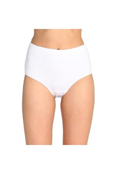 Zulu Ticaret Tutku-Women's White L Size Bato Slip Panties 12 Pieces