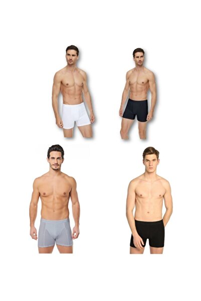 Zulu Ticaret Tutku-Men's Colorful Lycra Sports Boxers 4 Pieces