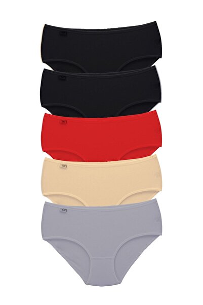 Zulu Ticaret Tutku-6 Pieces Women's High Waist Bato Thin Rubber Panties S9