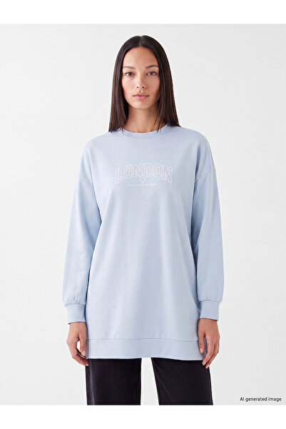 LC Waikiki Özmarka New Season Blue Soft Touch Women's Sweatshirt Tunic