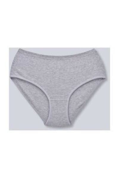 Zulu Ticaret Tutku-Women's Gray High Waist 6-Pack Cotton Combed Cotton Panties