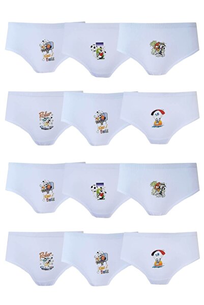 Zulu Ticaret Tutku-Iç Giyim 12-Pack Girls' Printed Bato Cotton Slip Panties