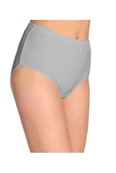 Zulu Ticaret Tutku-Women's Gray 12-Piece High Waist Elastic Ribbed Lycra Bato