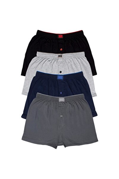 Zulu Ticaret Tutku-Men's Mixed Color Combed Cotton Towel Elastic Waist Button...
