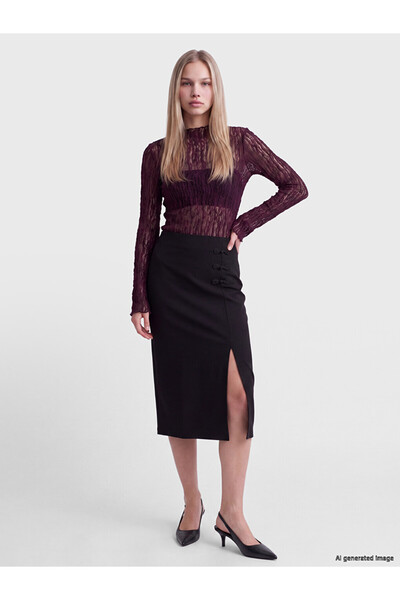 LC Waikiki I Ornamented Buttoned Slit Skirt from Freezen Store