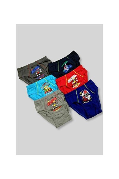 Zulu Ticaret Tutku-Erkek Çocuk Elastan Printed Kom 6 Pieces