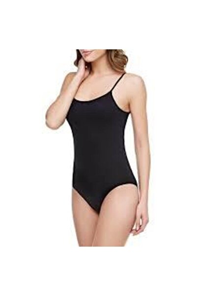 Zulu Ticaret Tutku-Women's Black Rope Strap Lycra Hook and Snap Body - Emr3064