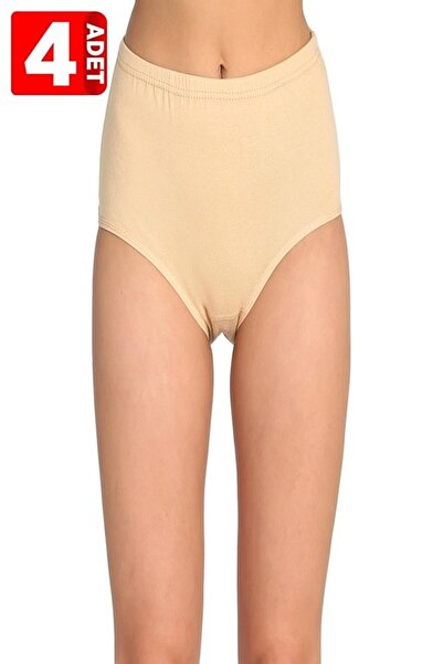 Zulu Ticaret Tutku-4 Pack 100% Cotton 100% Cotton Bato Panties Skin Color
