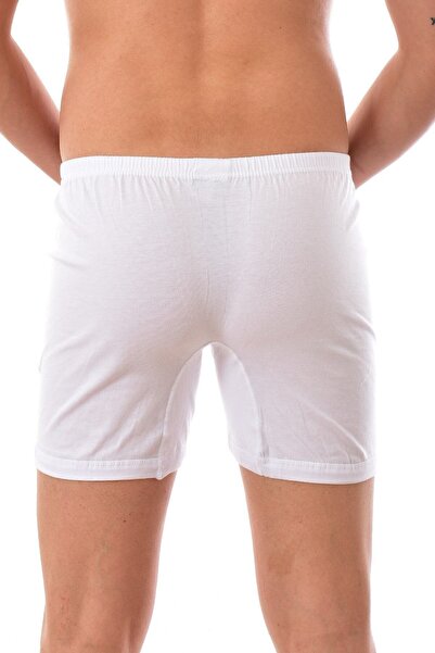 Zulu Ticaret Tutku-Men's White 6-Piece Long Boxer Shorts