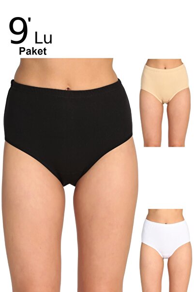 Zulu Ticaret Tutku-Women's Mixed Color 9-Piece Ribana Bato Panties Elf568T092...