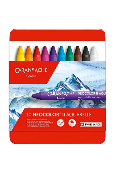 Caran d'Ache Carandache 10 Renk Suda Çözünen Pastel Boya Neocolor II