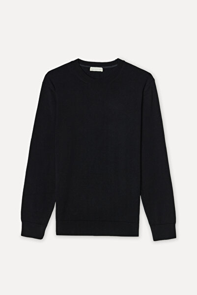 Mudo Men's Black Crew Neck Knit Sweater