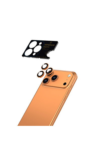 Piili واقي عدسة Imperium iPhone 17 Pro/17 Pro Max Sapphire AR/AF - برتقالي