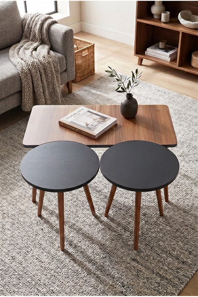 Forte Home Terra 3'lü Zigon Sehpa